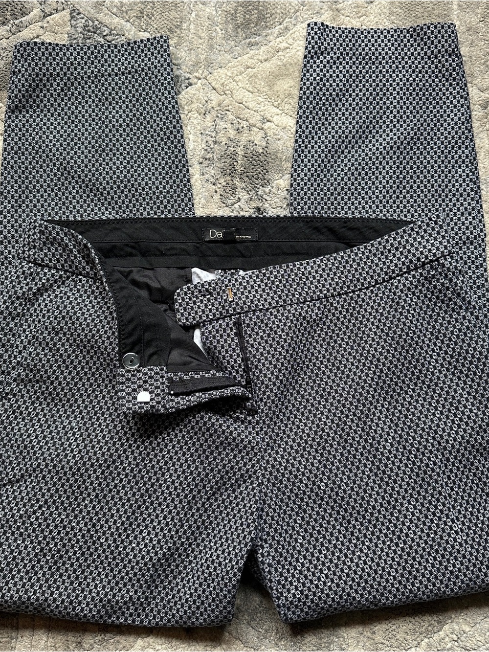 Y2K Dalia Cotton Low Rise Black and White Patterned Summer Capris Pants - Picture 1 of 9